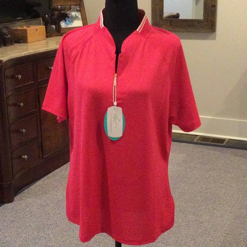 Greg Norman Collection Women's Red Zip-Up Shirt